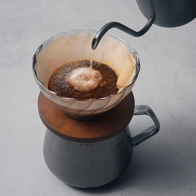 Hand Made Coffee Maker Dripper Filter Cup Suit Borosilicate Glass