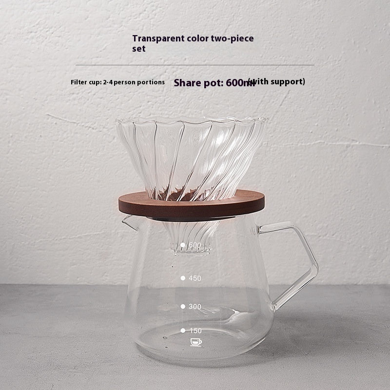 Hand Made Coffee Maker Dripper Filter Cup Suit Borosilicate Glass