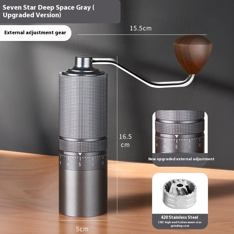 External Adjustment Manual Grinding Machine Steel Core Seven-star Household Coffee Grinder Outdoor Portable