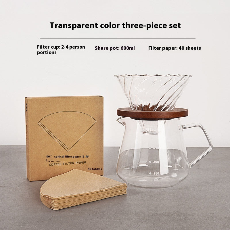 Hand Made Coffee Maker Dripper Filter Cup Suit Borosilicate Glass