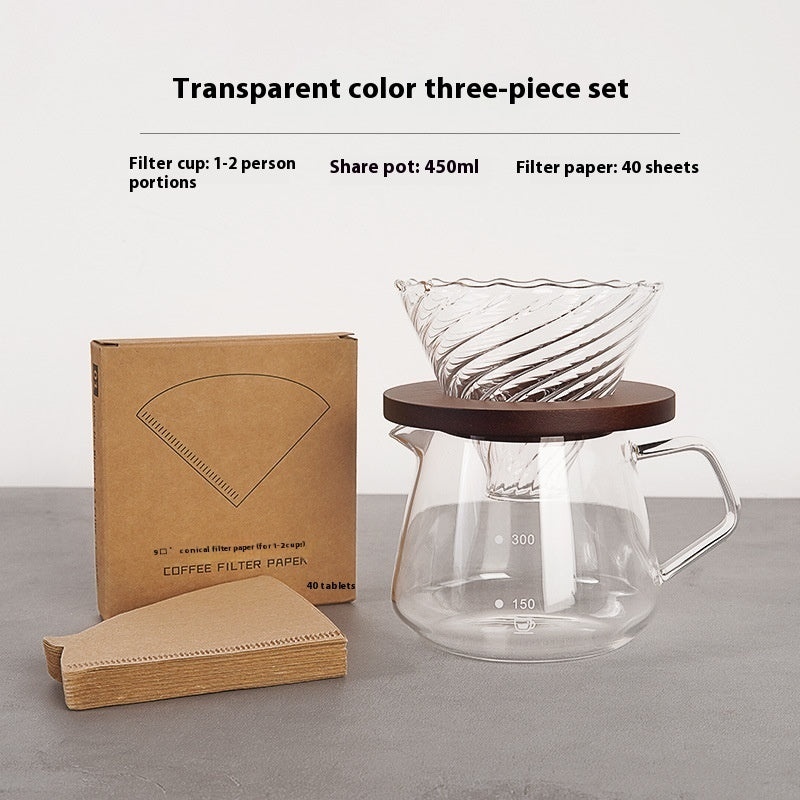 Hand Made Coffee Maker Dripper Filter Cup Suit Borosilicate Glass