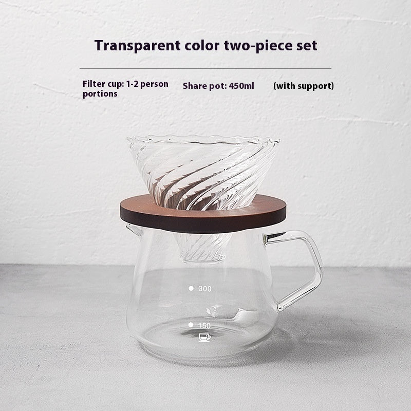 Hand Made Coffee Maker Dripper Filter Cup Suit Borosilicate Glass